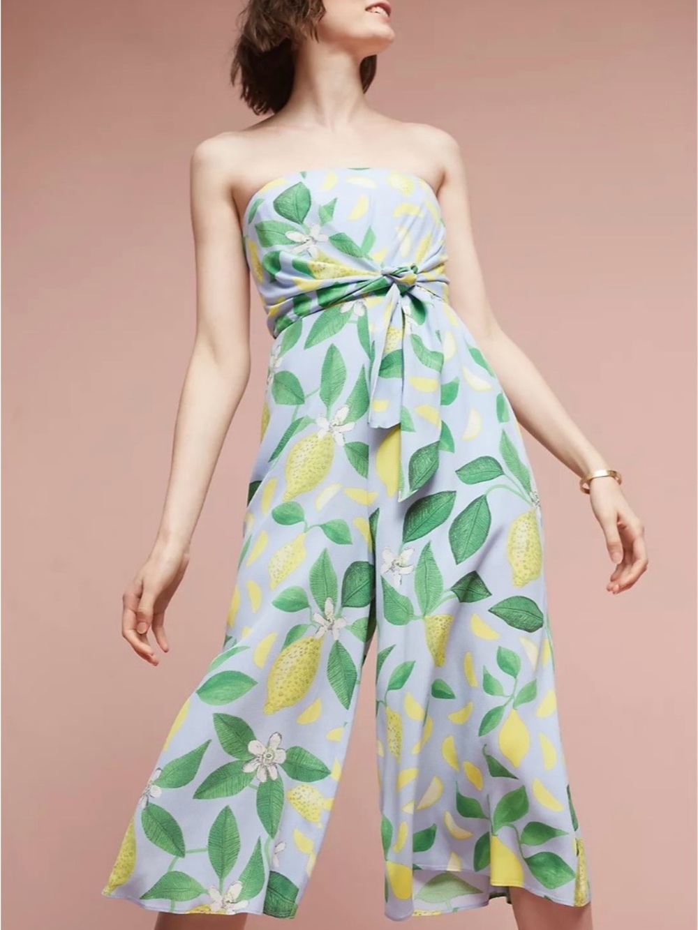 Anthropologie Maeve Lemon Grove Strapless Jumpsuit